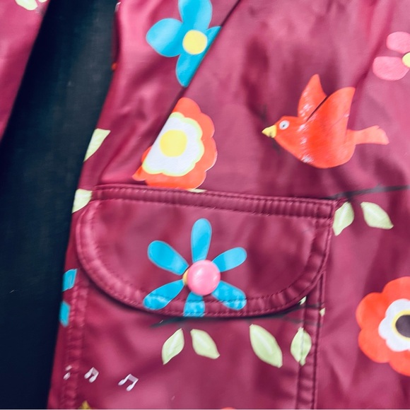 Hatley Red and Pink Raincoat with Whimsical Patterns - Picture 5 of 7